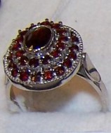 Prsteň s českým granátom a almandínom 794